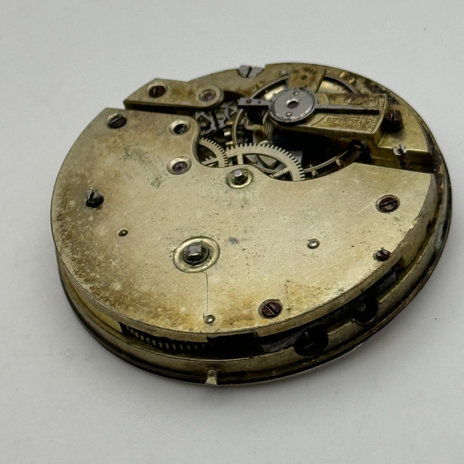 42.7mm Unidentified Antique Key Wound Pocket Watch Movement PARTS SPARES REPAIRS