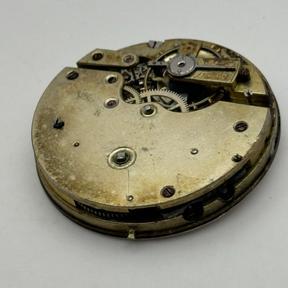 42.7mm Unidentified Antique Key Wound Pocket Watch Movement PARTS SPARES REPAIRS