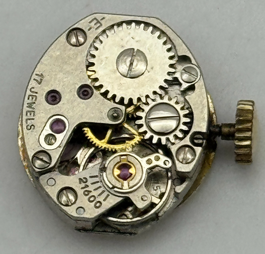 13mm Ladies Anker PUW 1075 Manual Wind Watch Movement 21600 Swiss Vintage PARTS