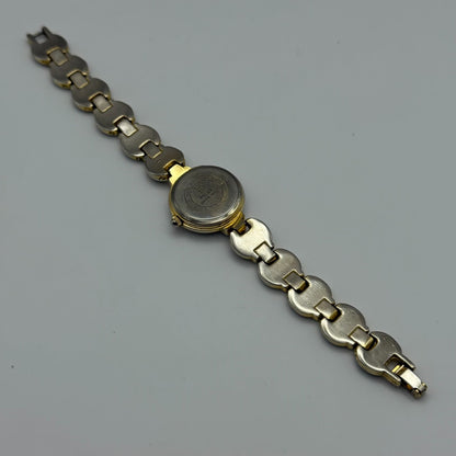 22mm Working Ladies Pelex Swiss 18k Gold Electroplated Quartz Watch 5.75 Inches