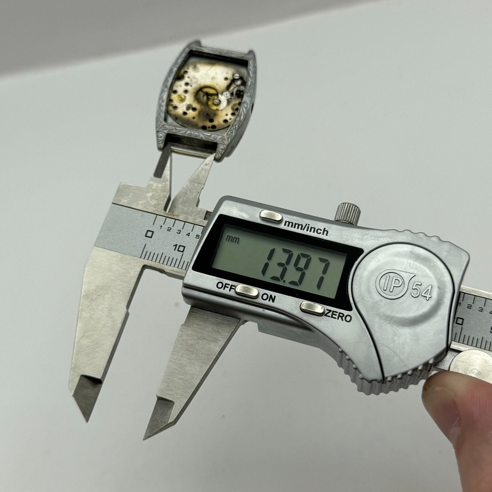 25.8mm AS 340 A Schild Watch Movement And Art Deco Tank Case 15 Jewels PARTS