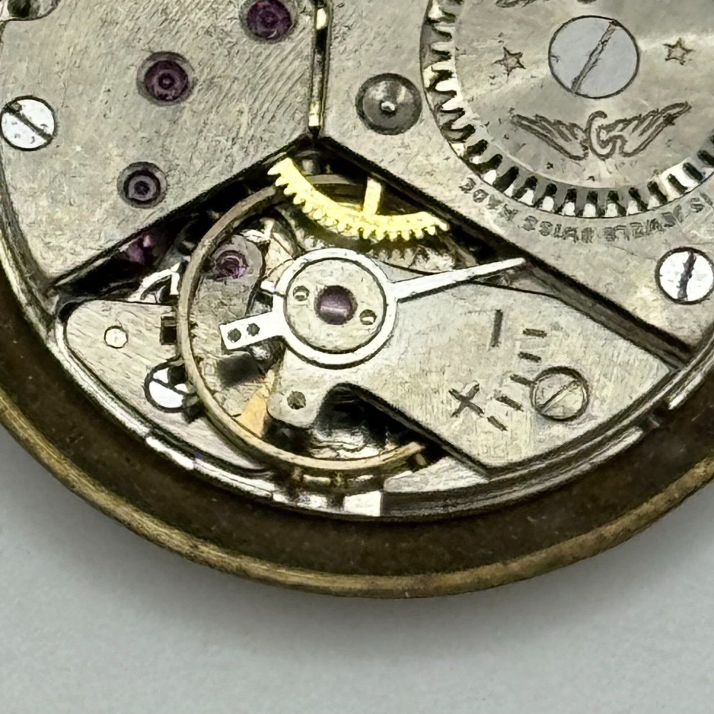 23.5mm Rotary Mens Peseux 320 Manual Wind 15 Jewels Watch Movement PARTS REPAIR