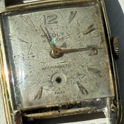 22mm Vintage 15 Jewels Antimagnetic Swiss Aluminium Manual Wind Watch For PARTS