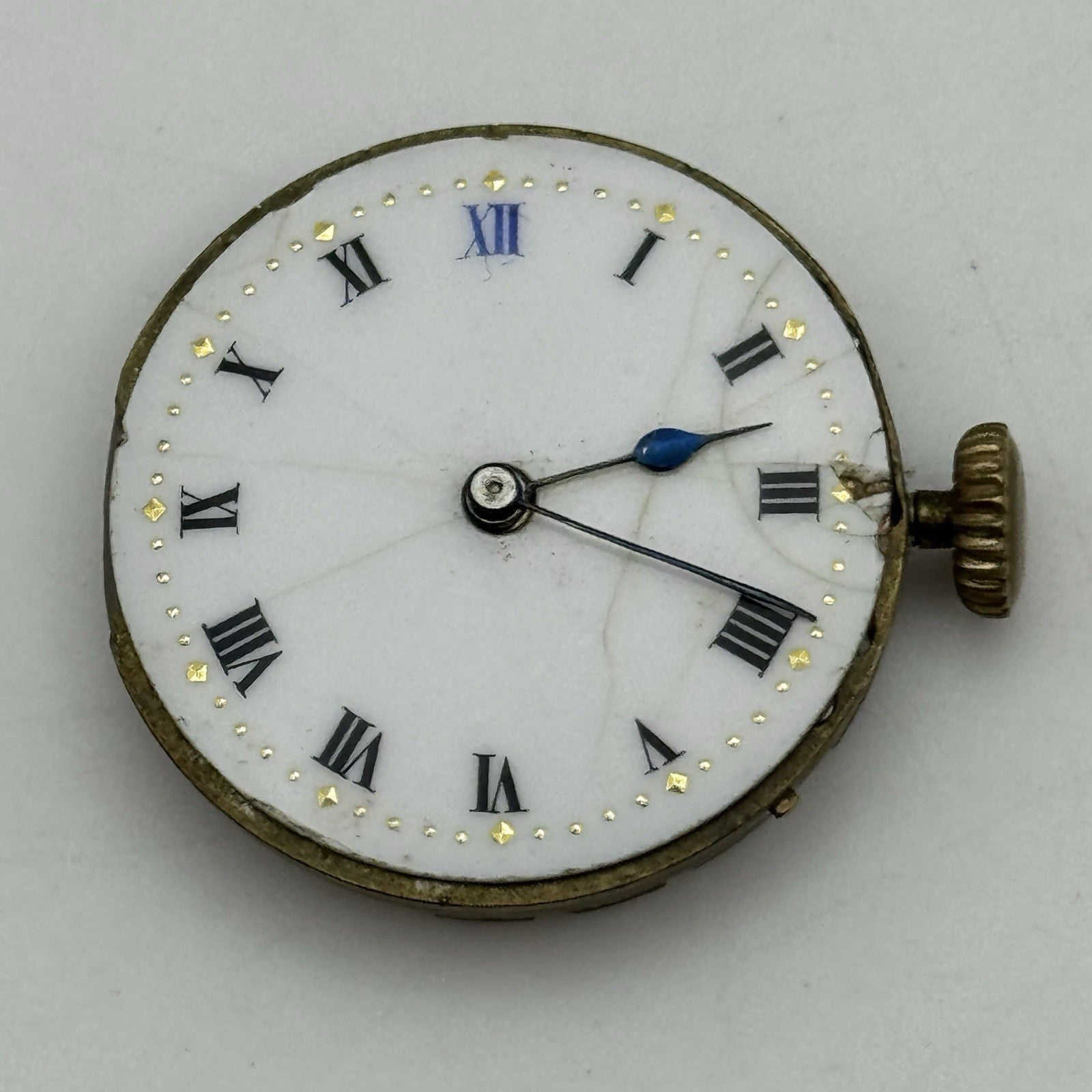 24.9mm Unidentified High Grade 17 Jewels Trench Watch Movement Manual Wind PARTS