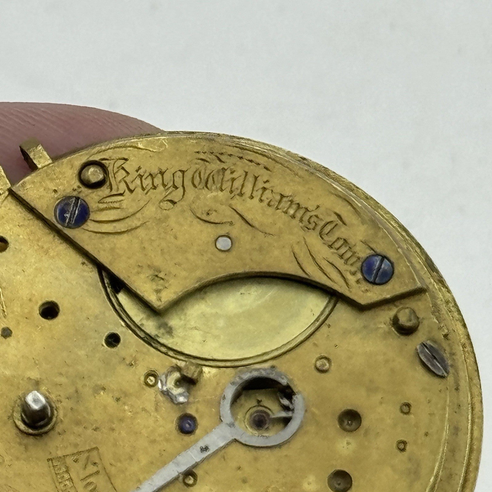 39.2mm Antique G P Perks King Williams Town Fusee Pocket Watch Movement PARTS