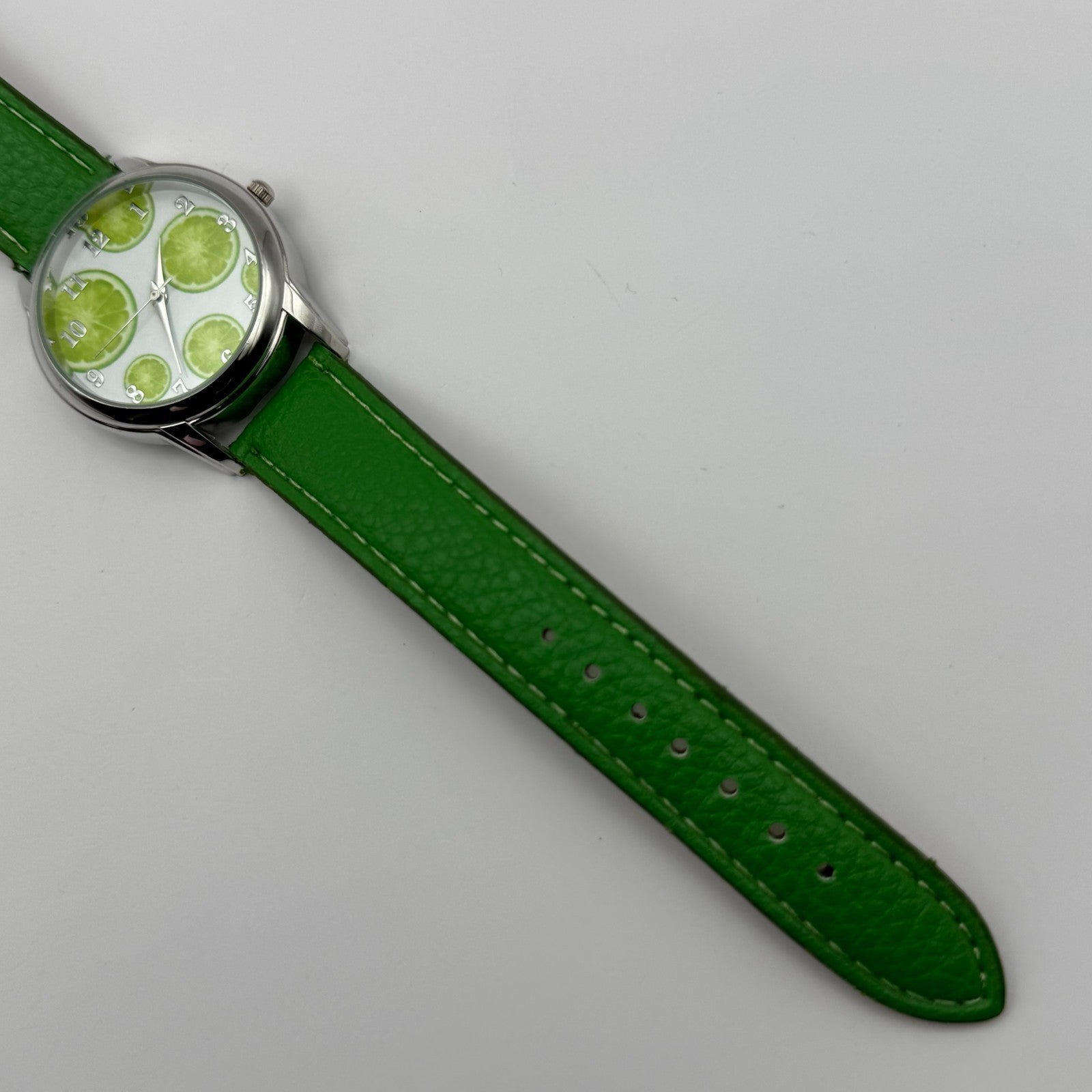 Eve Mon Crios Ladies Quartz Watch Lime Slice Dial Green Strap Japan Working 36mm