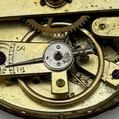 41.8mm Antique Unidentified Key Wound Pocket Watch Movement Dial Hands PARTS