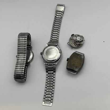 Bundle Of 4 Vintage Men’s Watches Mechanical Wind Up Job Lot Parts Repair Spares