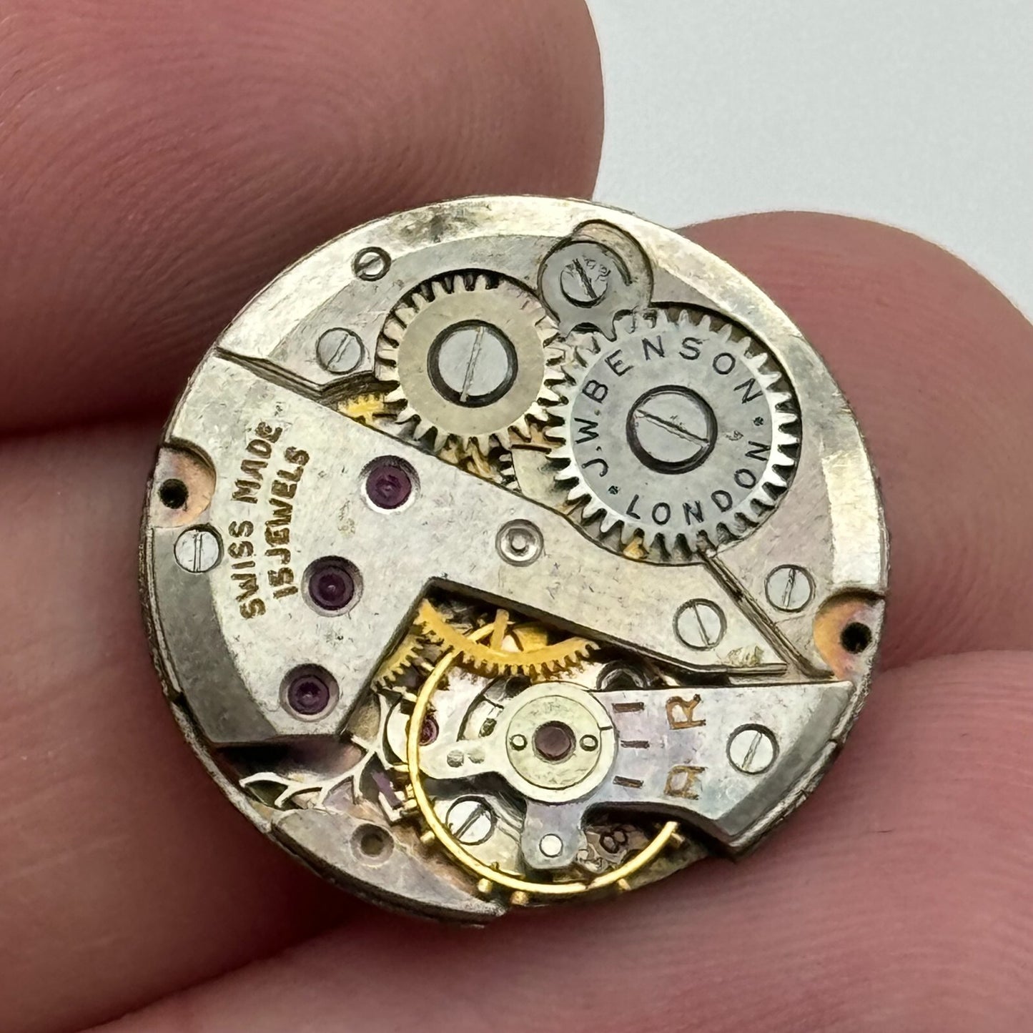 19.7mm J W Benson ETA 980 Manual Wind 15 Jewels Swiss Made Watch Movement PARTS