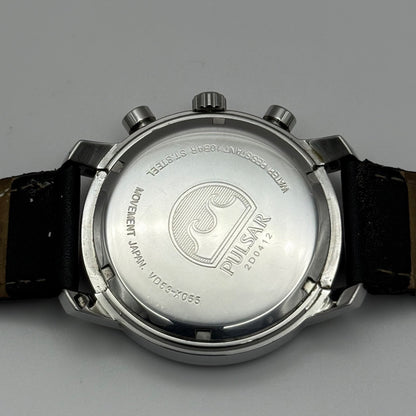 Pulsar Chronograph 100M Watch Men's Quartz VD53-X055 Working 43mm Japan Steel