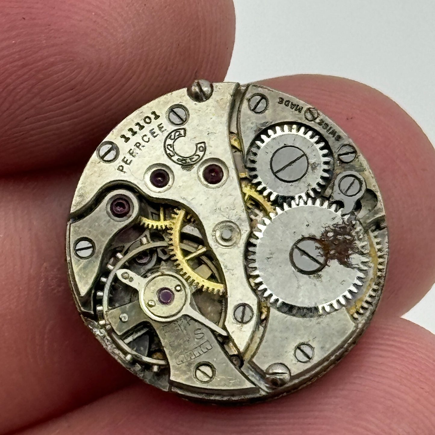 19.7mm Peercee Stauffer S S & Co Manual Wind Swiss Watch Movement PARTS SPARES