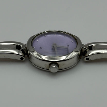 Working Accurist Ladies Purple Dial Silver Tone 19mm Quartz Watch LB327 Japan