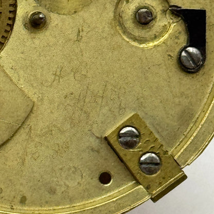 Fusee Pocket Watch Movement Antique English Key Wound Parts Repair Spares 46.7mm