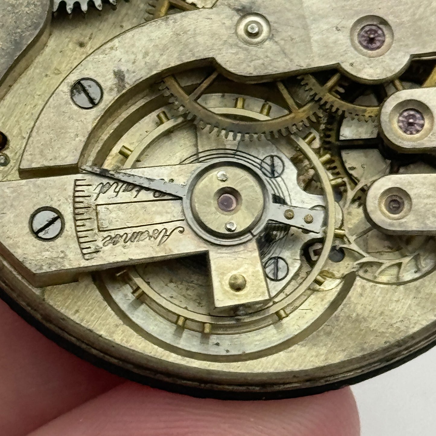 43.3mm Unidentified Open Face Swiss Balance Ok Pocket Watch Movement PARTS