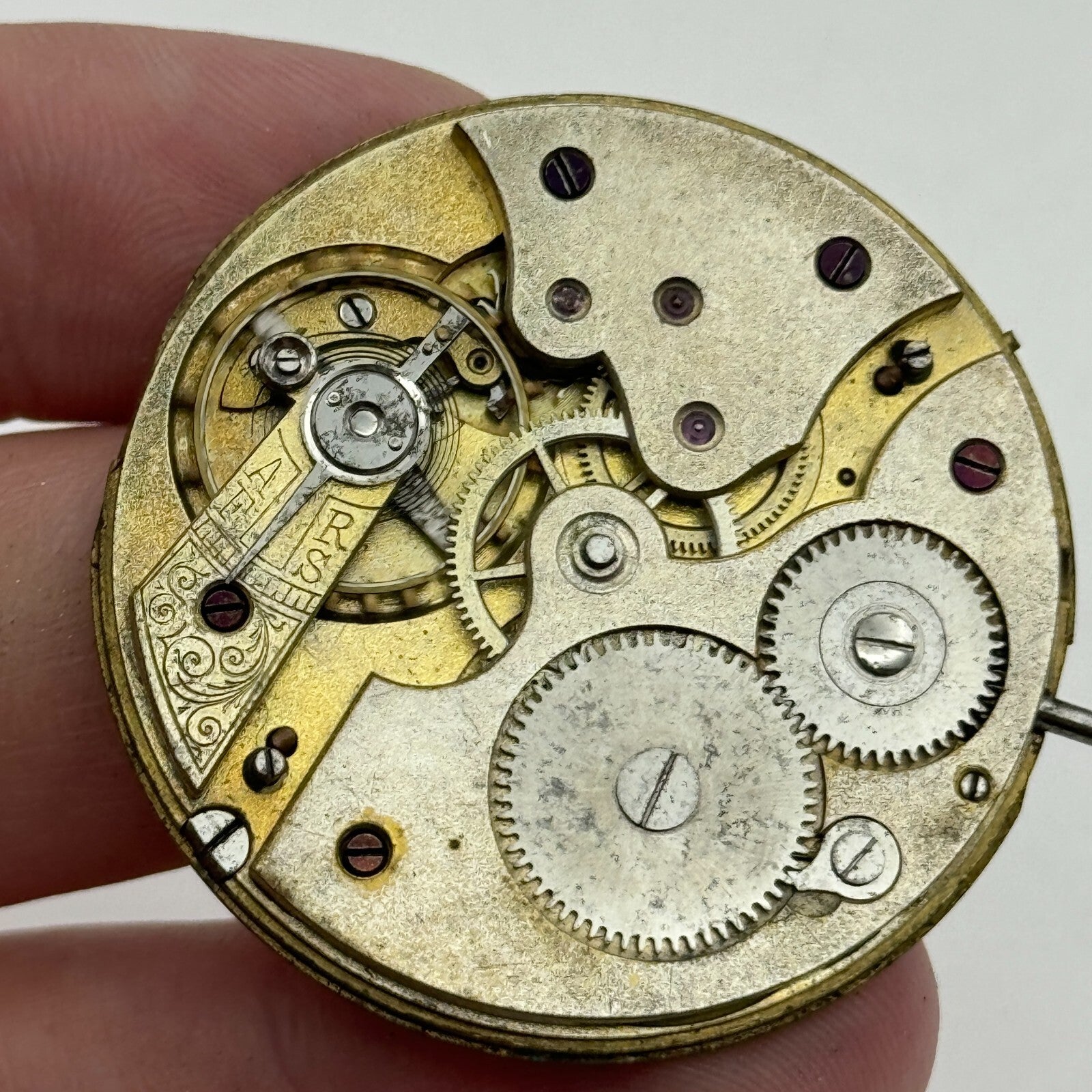 41.7mm Unidentified Quality Thin Vintage Open Face Pocket Watch Movement PARTS