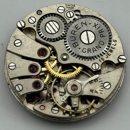 Buren 410 Grand Prix Watch Movement Manual Wind Vintage Parts Repair 23.6mm