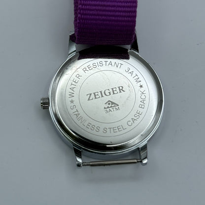 Zeiger Ladies Quartz Watch Rainbow Dial Purple Strap Working 33mm New Battery