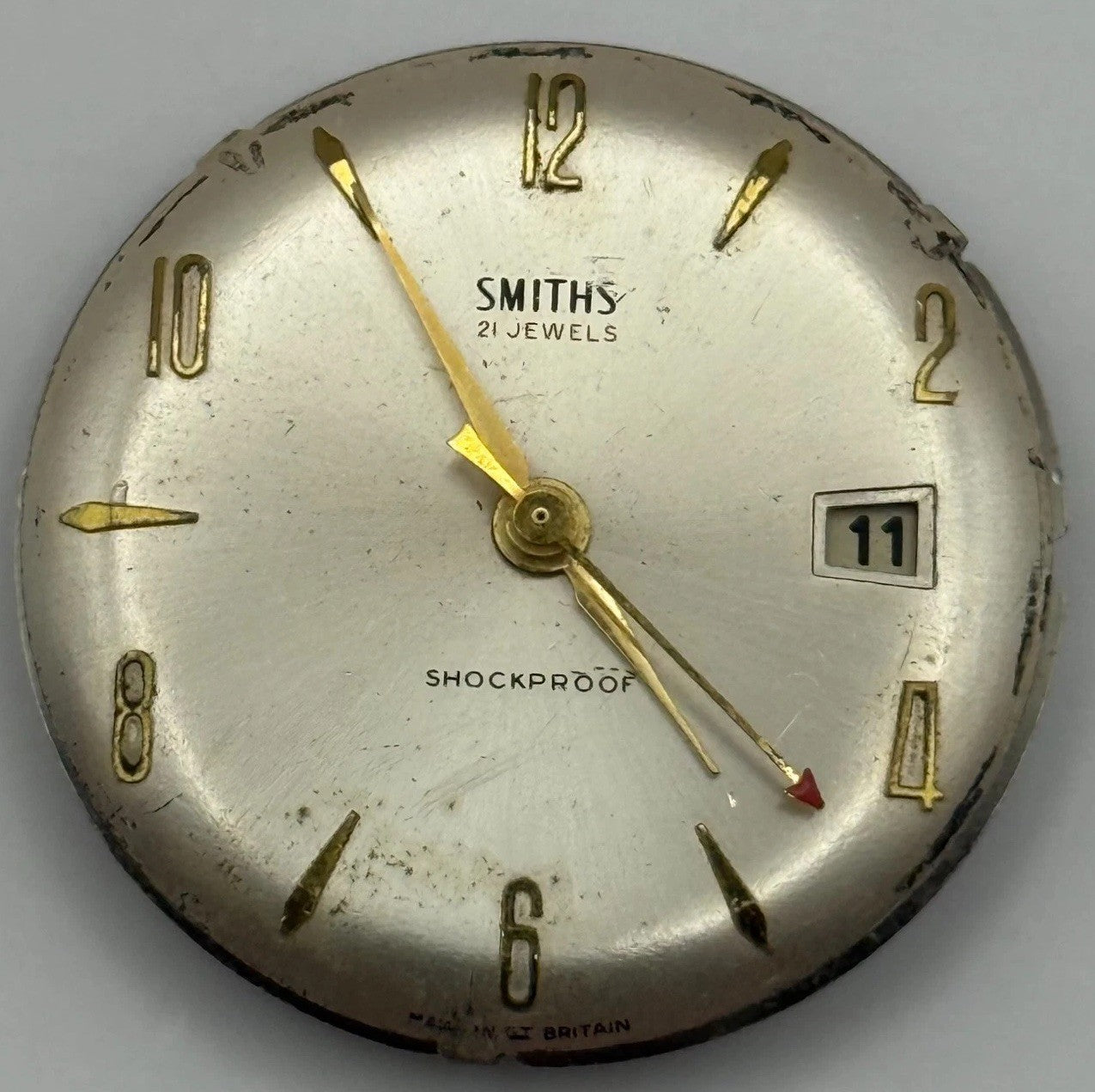 Smiths Shockproof Date 5T65 Watch Movement Manual Wind Vintage Parts Repair 23mm