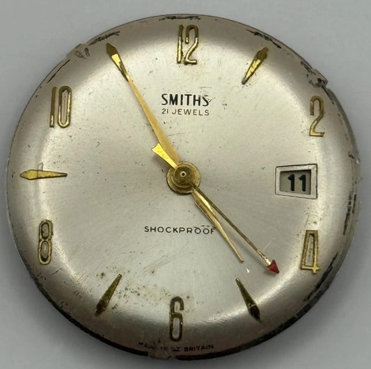 Smiths Shockproof Date 5T65 Watch Movement Manual Wind Vintage Parts Repair 23mm