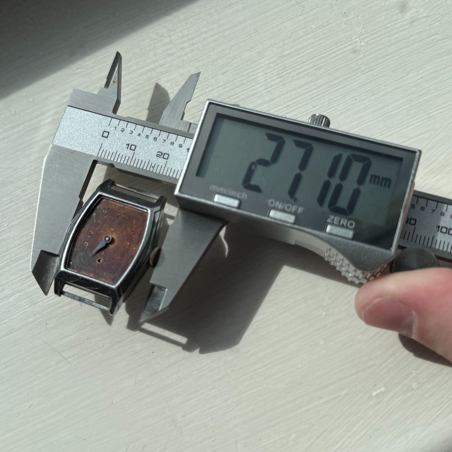 25mm Ladies Vintage Brown Patina Tonneau Dial Manual Wind Watch PARTS REPAIR