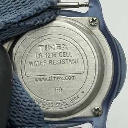 29mm Working Vintage Ladies Timex CR 1216 Blue Dial Strap Quartz Watch