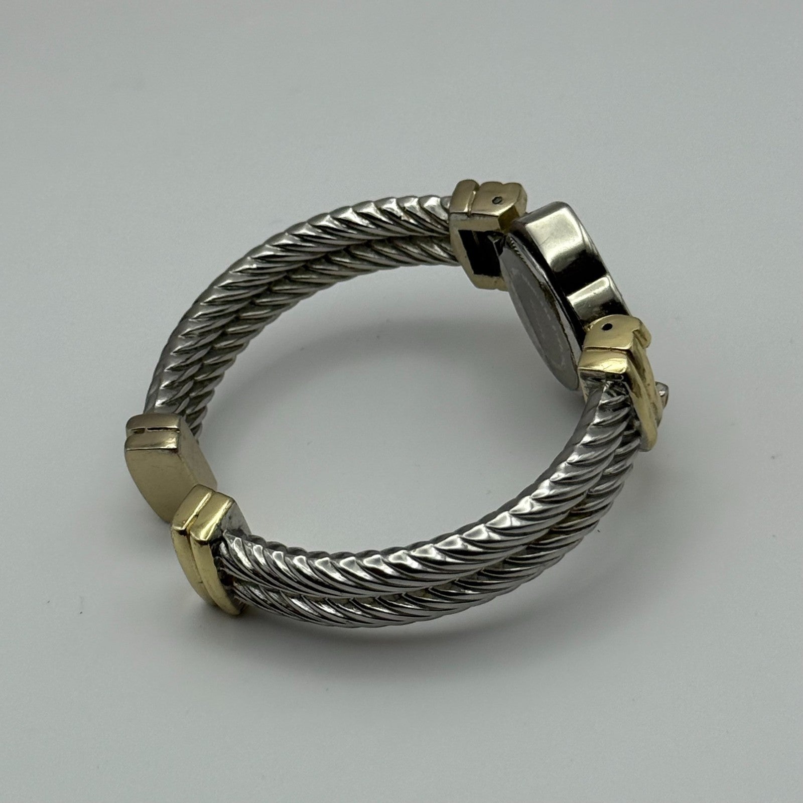 25mm Working Ladies Collezie Jewelled Two Tone Bangle Quartz Watch 5.5 Inches