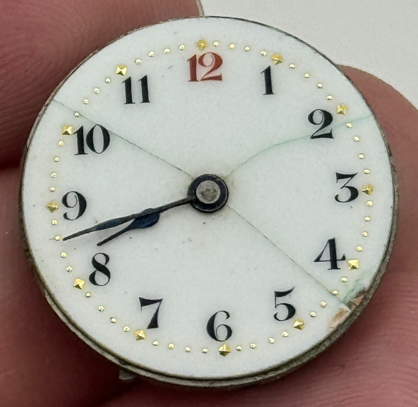 23.6mm Porcelain Dial Trench Dial Hands Watch Movement Manual Wind PARTS SPARES