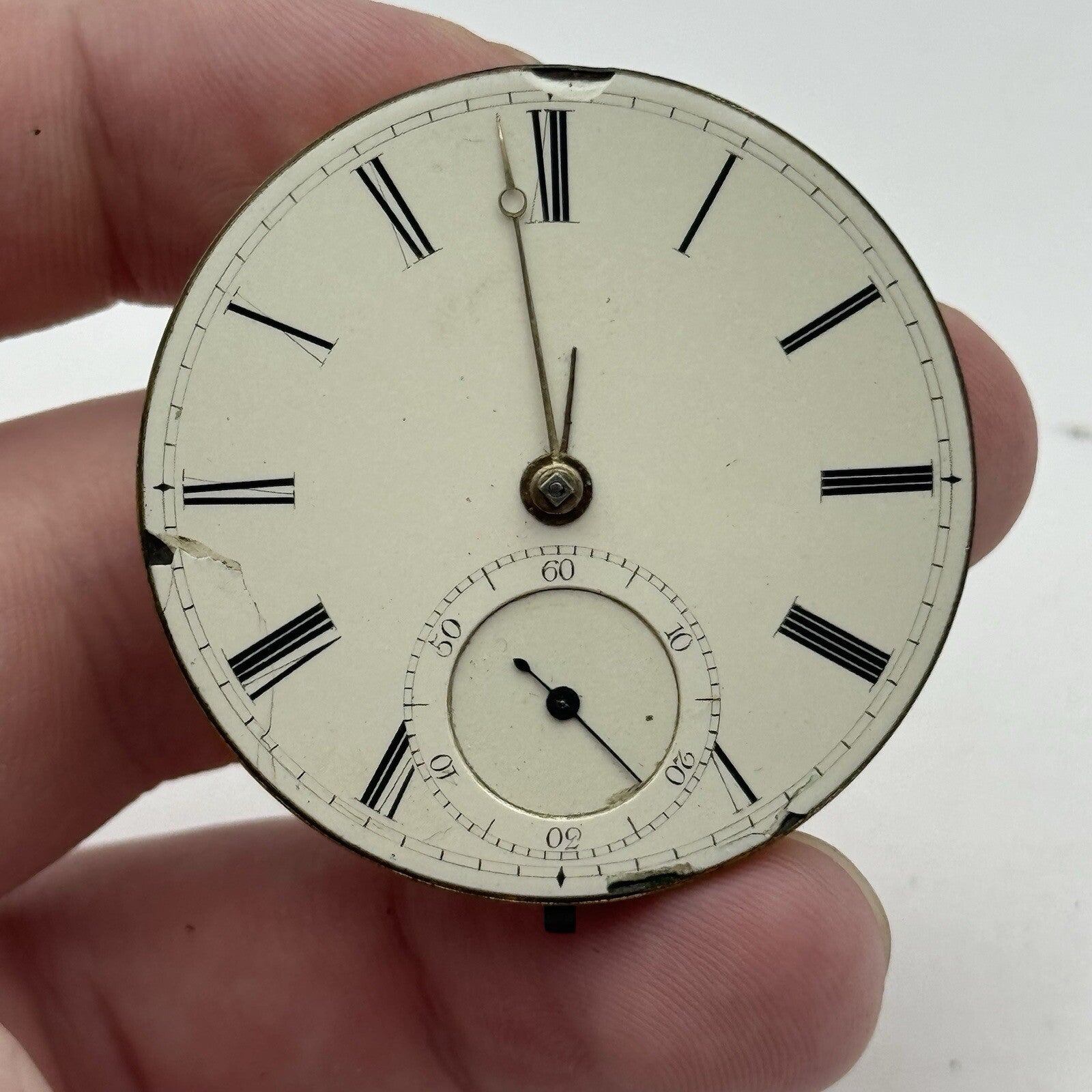 40.9mm R Hastings Lynn Damaged Balance Pocket Watch Movement FOR PARTS