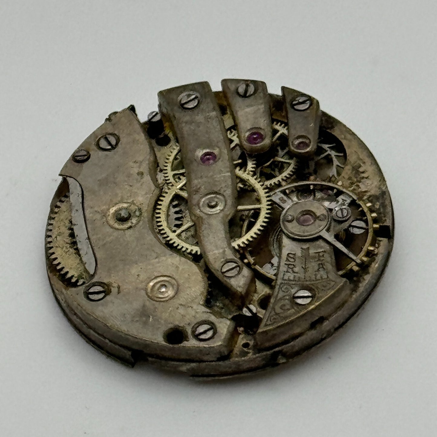 23.6mm Men's Unidentified Antique Cylinder Swiss Manual Wind Watch Movement PART