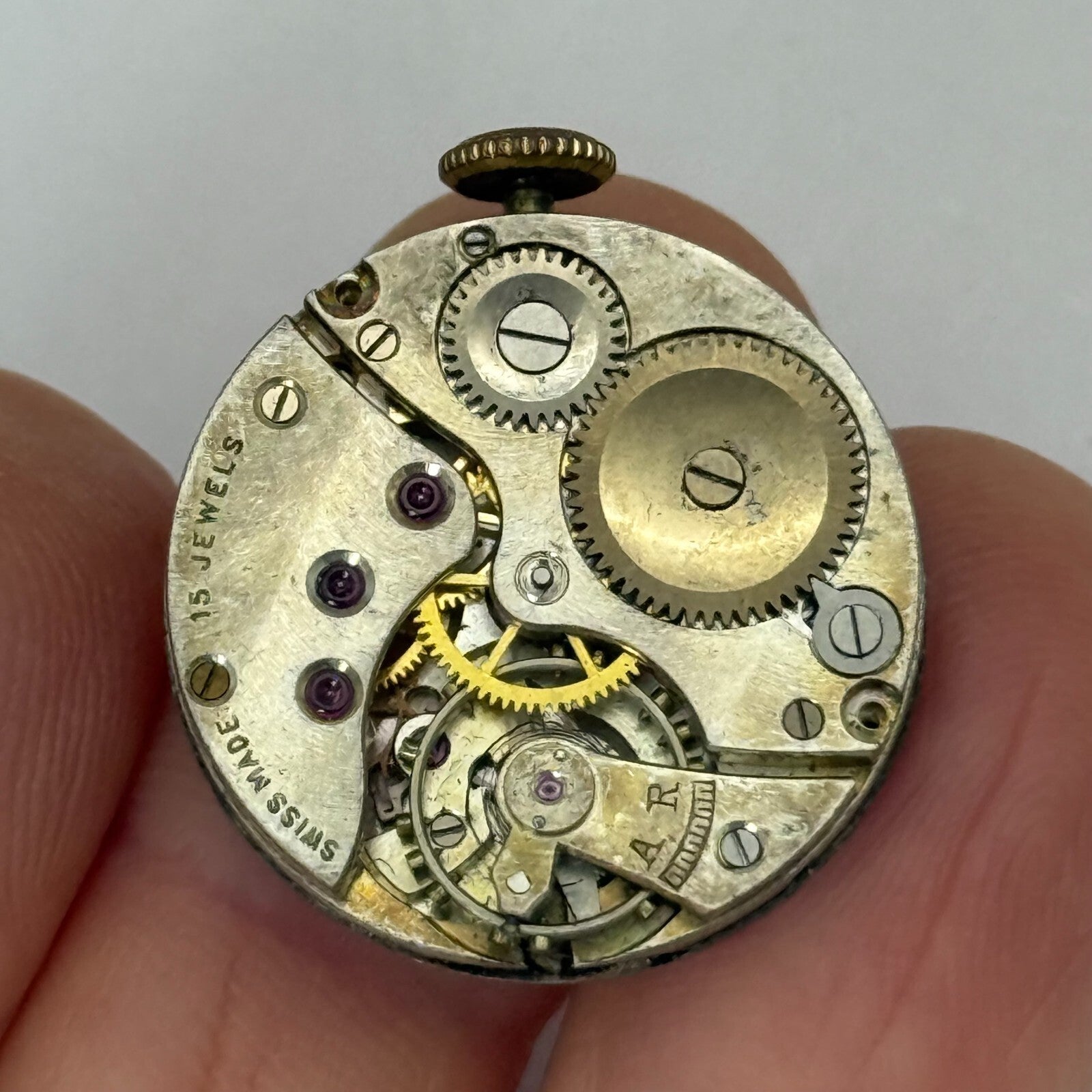 22mm Vintage HL Brown & Son London & Sheffield Manual Wind Watch Movement PARTS