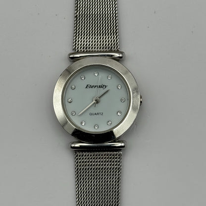 Enternity Ladies Quartz Watch Crystal Markers Silver Tone Mesh Band Working 25mm