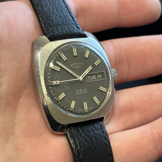 36mm Men’s Rotary Automatic AS 1916 Sweep Seconds Day Date Watch TO RESTORE