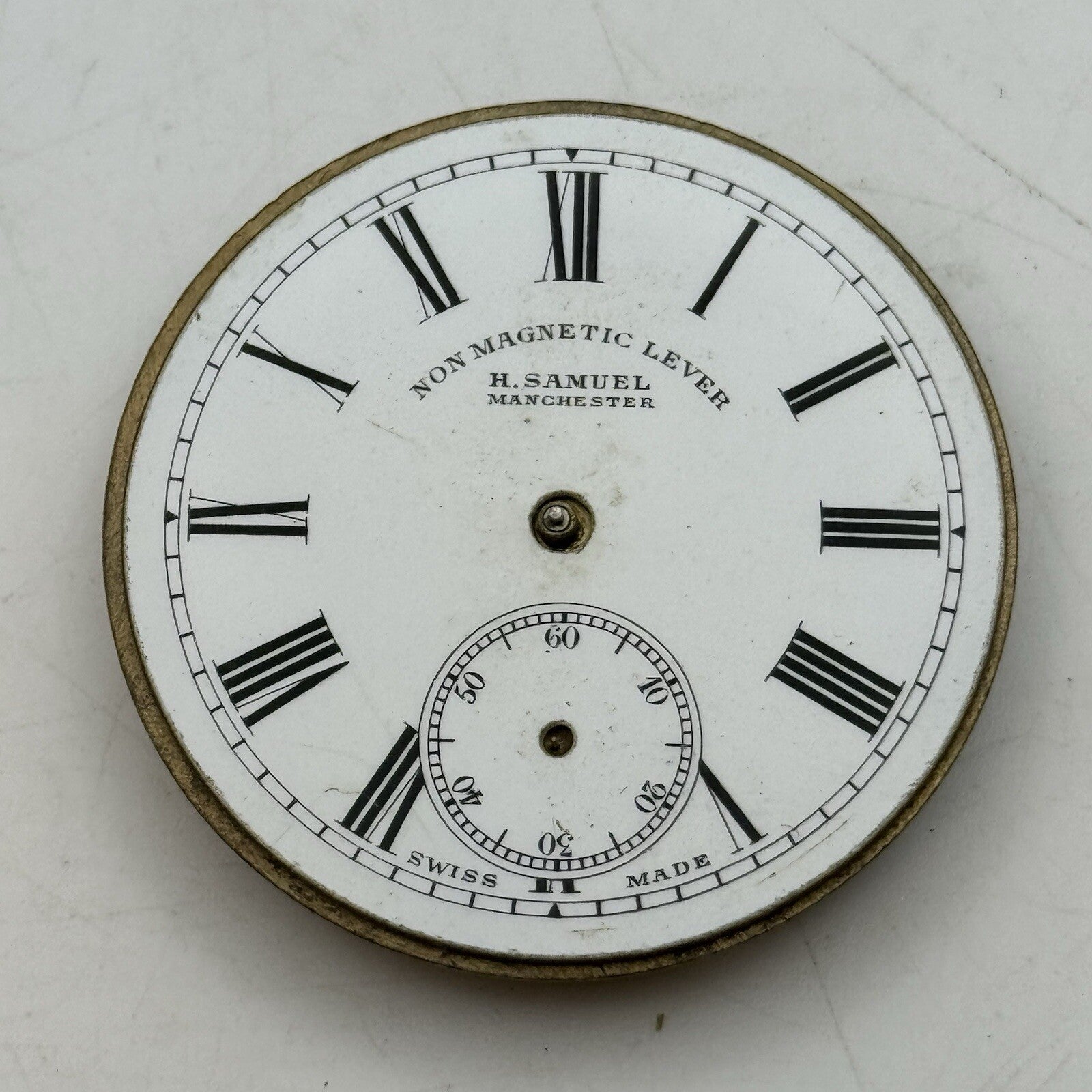 42.9mm H Samuel Non Magnetic Lever Pocket Watch Movement FOR PARTS