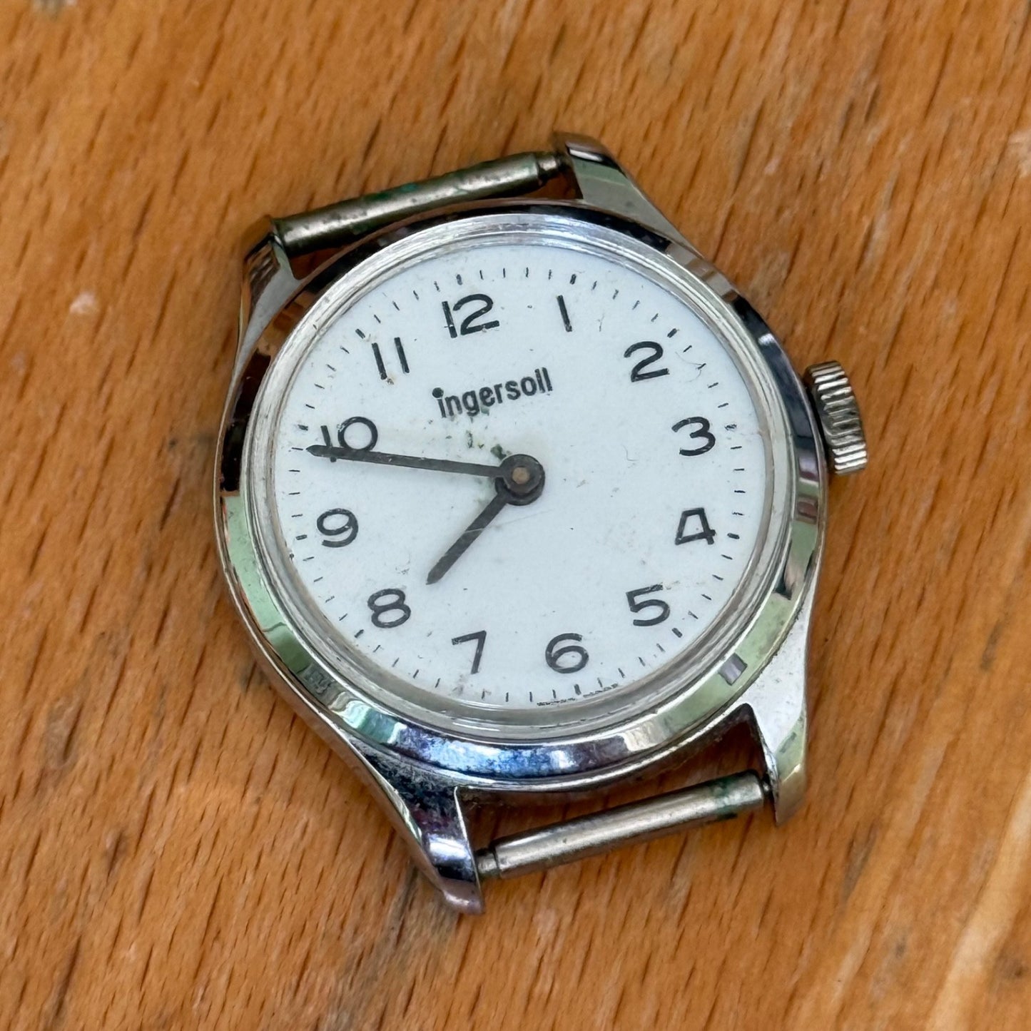 25mm Running Vintage Ingersoll White Dial Swiss Manual Wind Watch PARTS / REPAIR