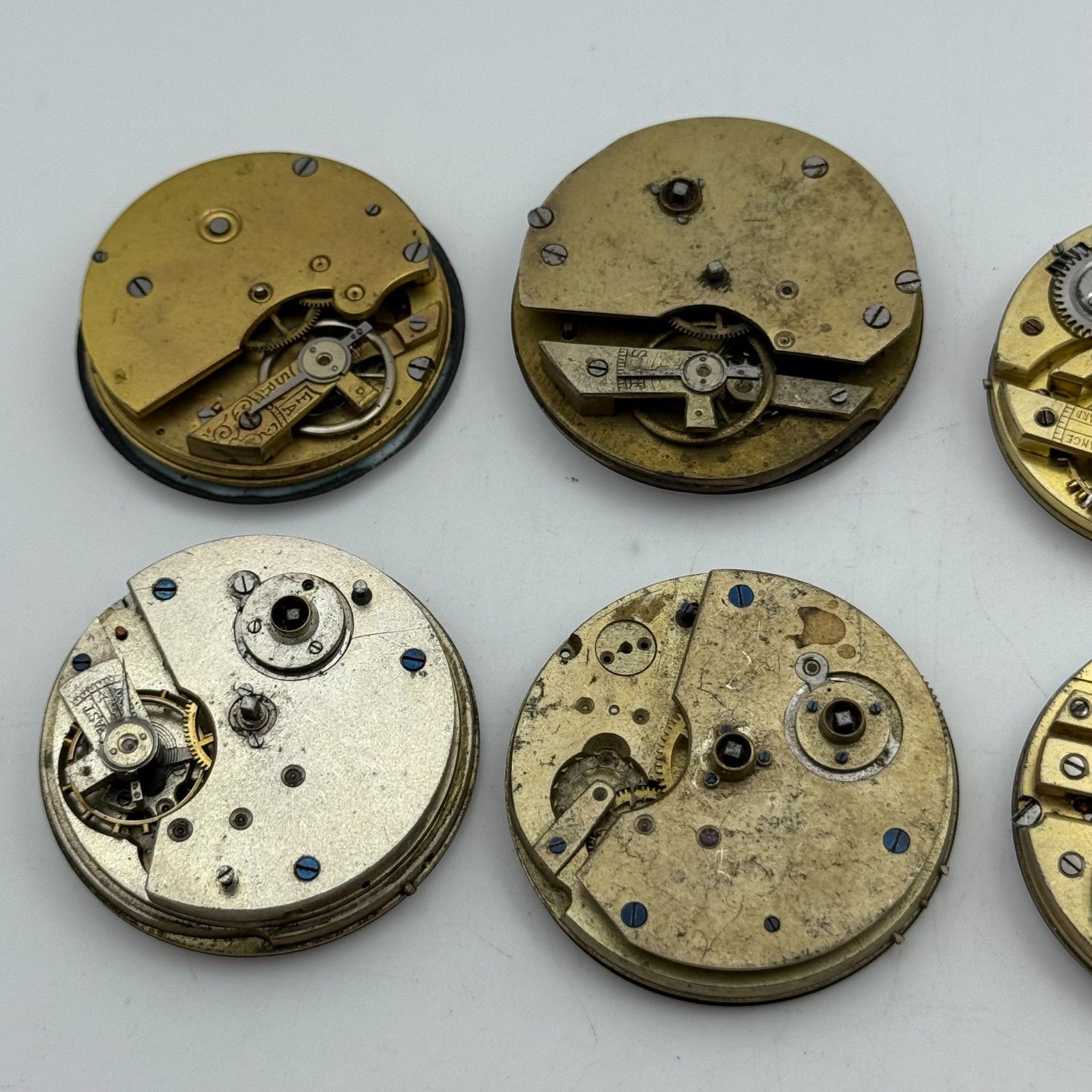 Bundle Of 6 Mixed Antique / Vintage Pocket Watch Movements PARTS REPAIR SPARES