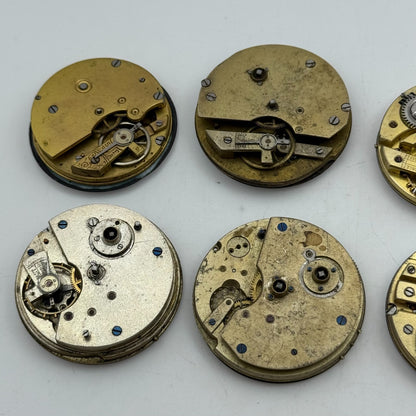 Bundle Of 6 Mixed Antique / Vintage Pocket Watch Movements PARTS REPAIR SPARES