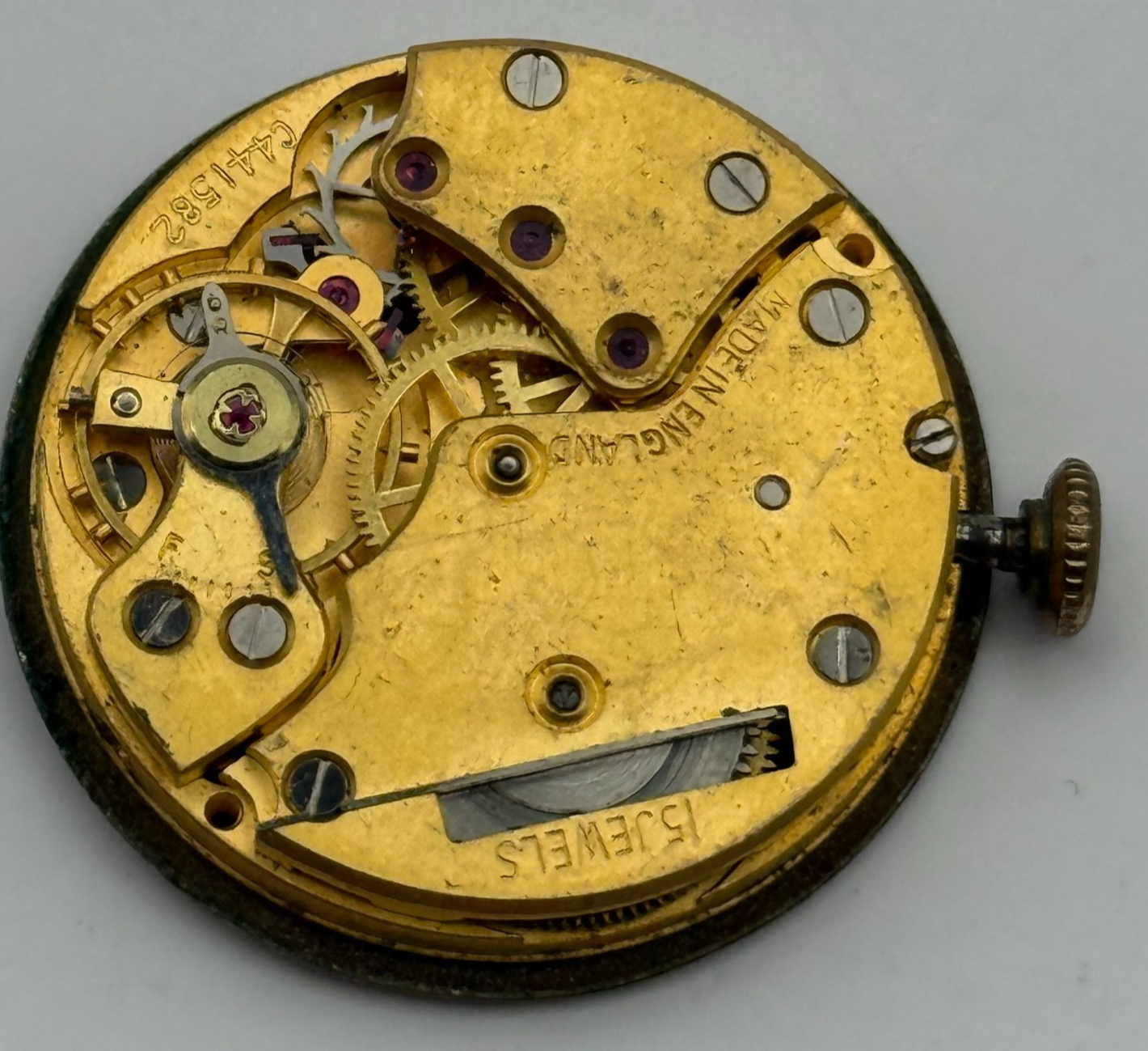 Smiths De Luxe 15 Jewels Shockproof Watch Movement Manual Wind Parts 26.8mm