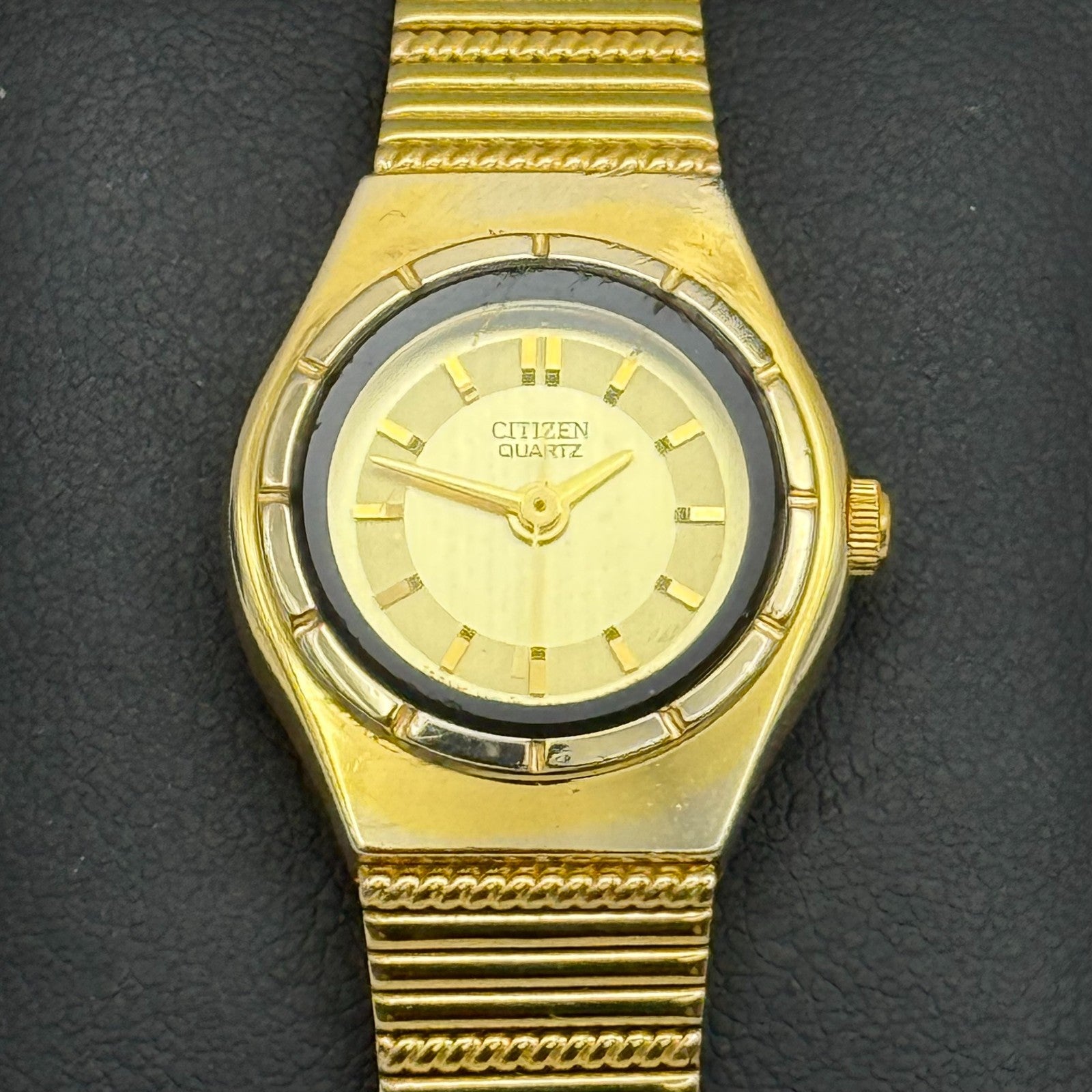 19mm Working Vintage Citizen Japan Ladies Gold Plated Quartz Watch 7 Inches