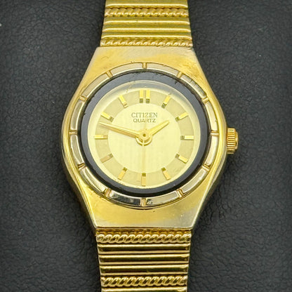 19mm Working Vintage Citizen Japan Ladies Gold Plated Quartz Watch 7 Inches