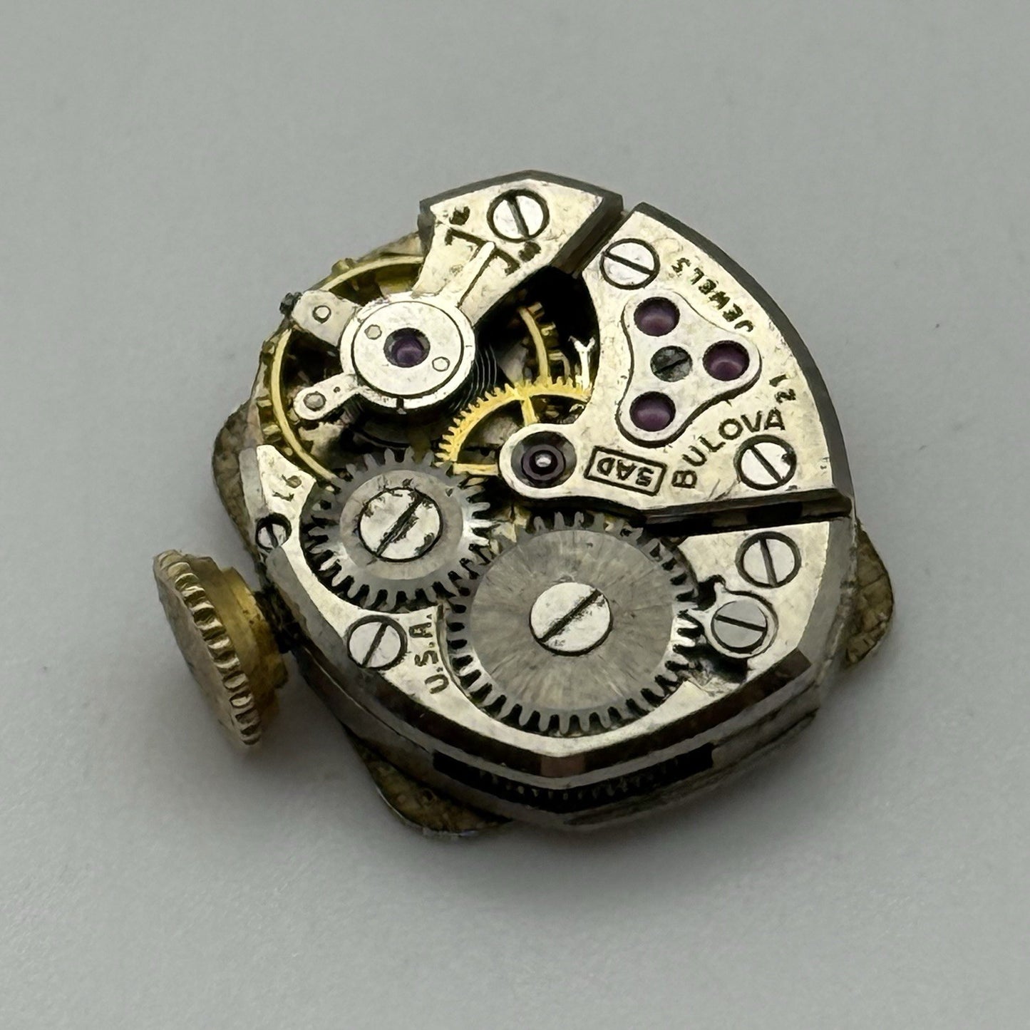 13mm Vintage Ladies Bulova 5AD Manual Wind Swiss Watch Movement PARTS REPAIR