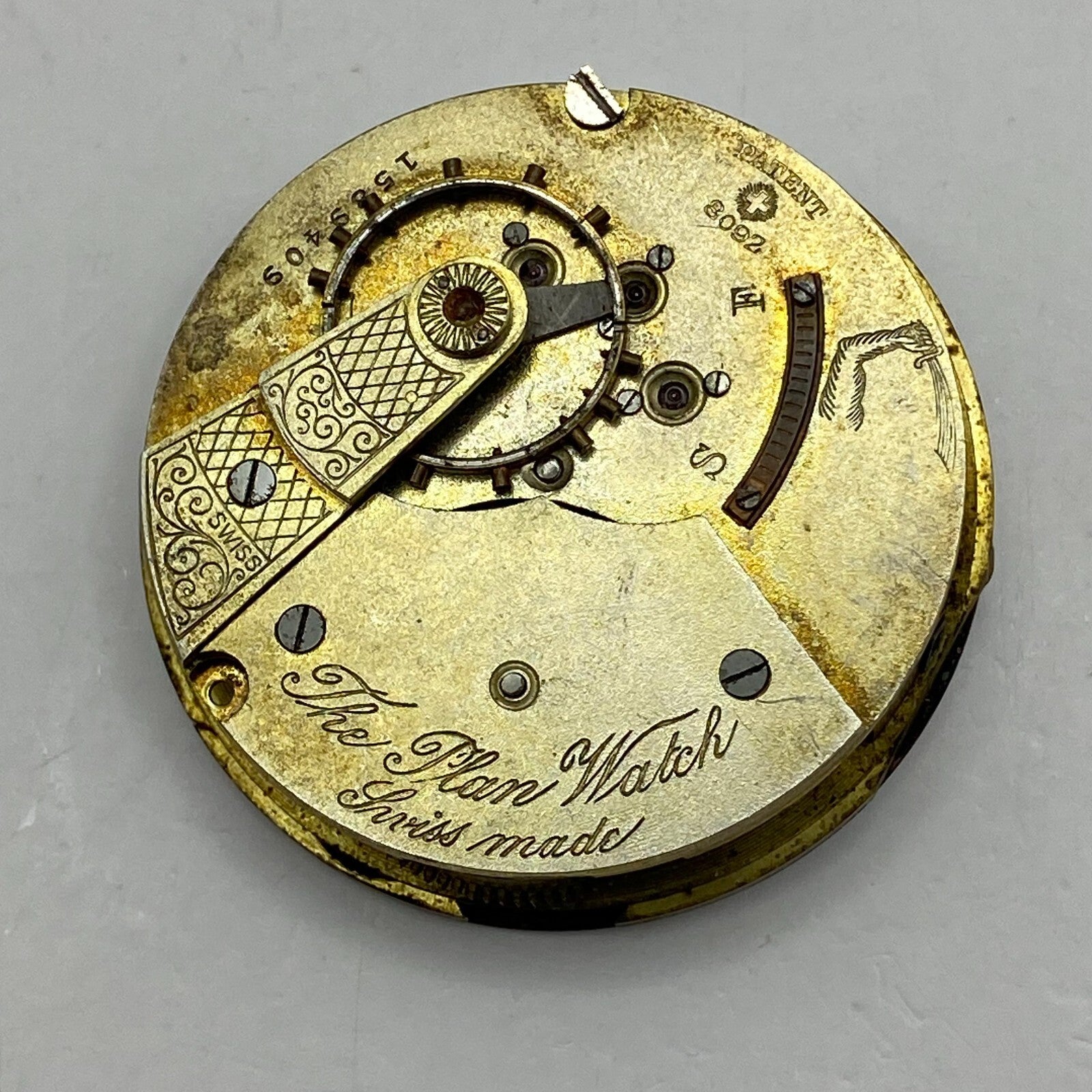 45.6mm Antique The Plan Watch Swiss Made Pocket Watch Movement PARTS REPAIR