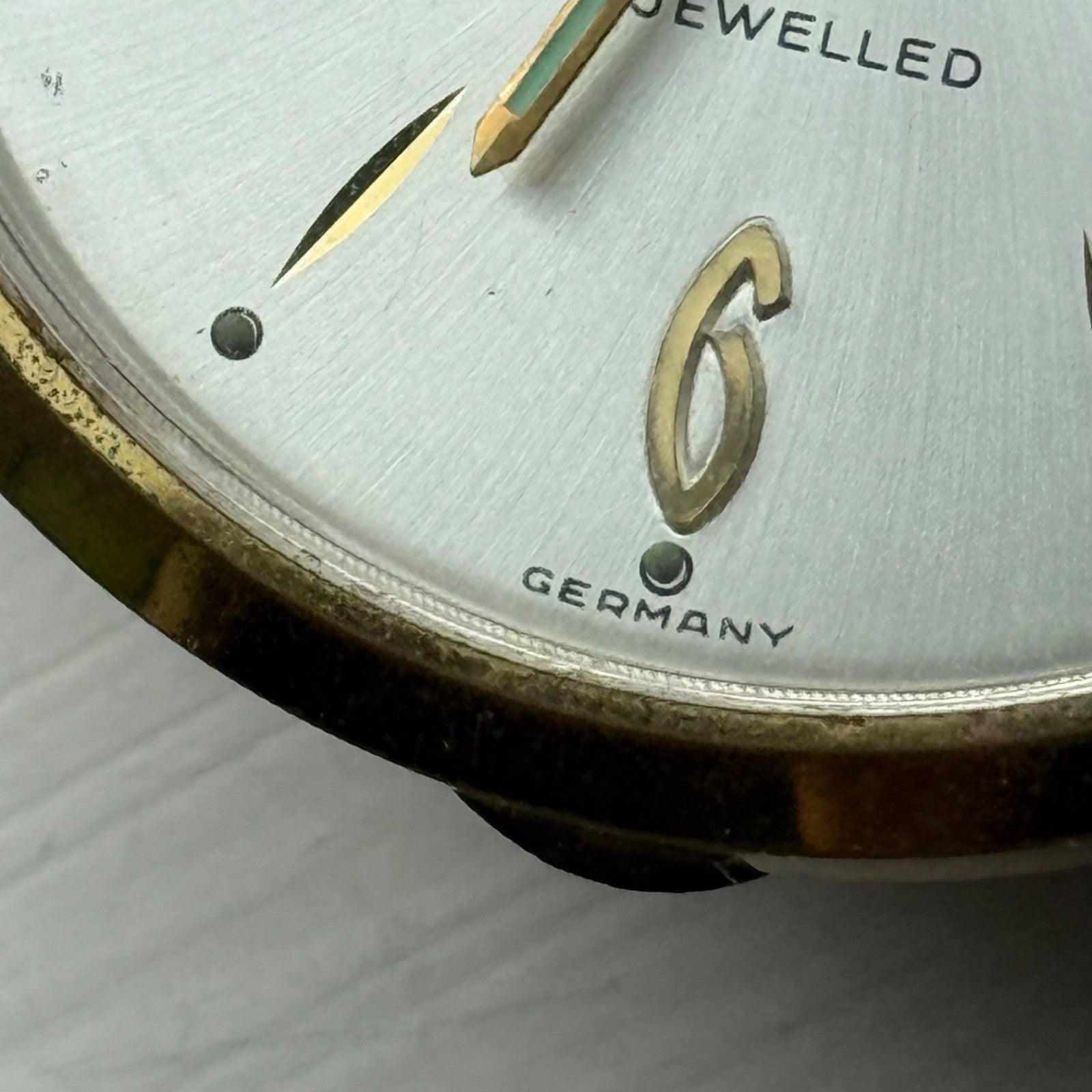 63mm Vintage Acme De Luxe Travel Desk Clock Jewelled Made In Germany To Restore