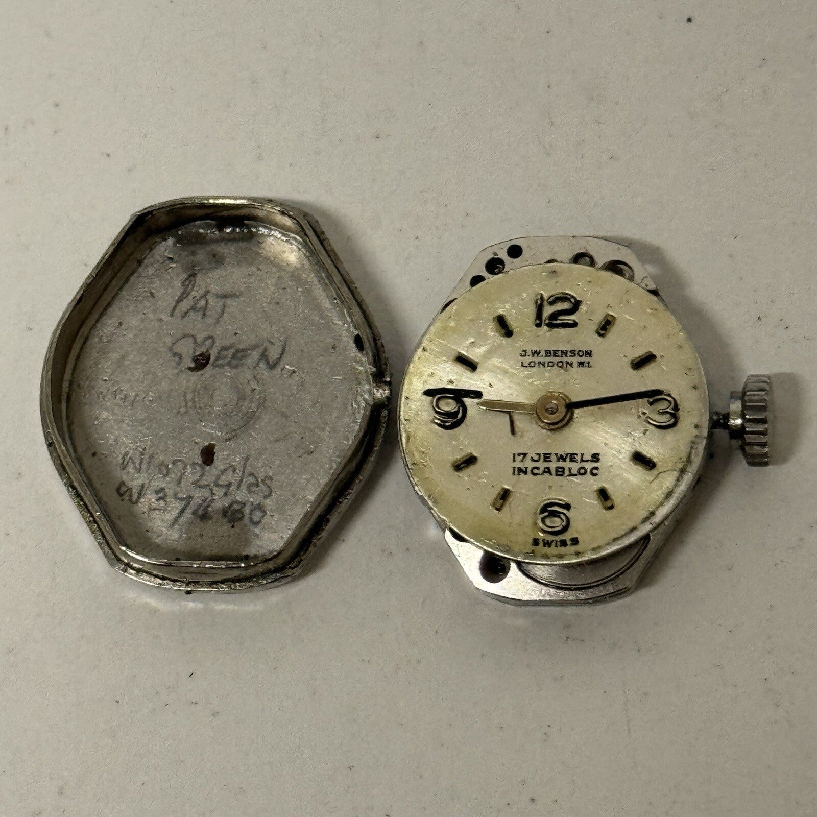 17mm Ladies J W Benson London FHF ST 69-21 Watch 6.7 Inches FOR PARTS TO RESTORE