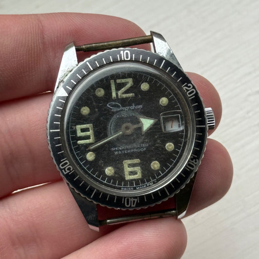 Vintage Ingraham SkinDiver Watch Swiss Made PM EB 8810 Men's 34mm To Restore