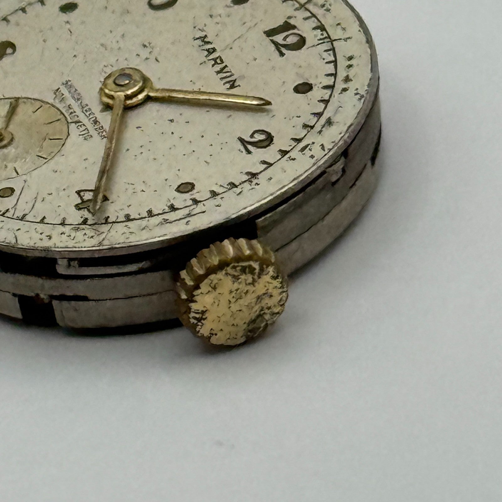 Marvin 310 Watch Movement Manual Wind Vintage Swiss 15 Jewels Parts 19.6mm