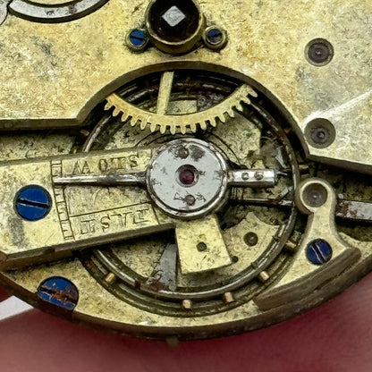 42.9mm Unidentified Antique Key Wound Pocket Watch Movement PARTS REPAIR SPARES