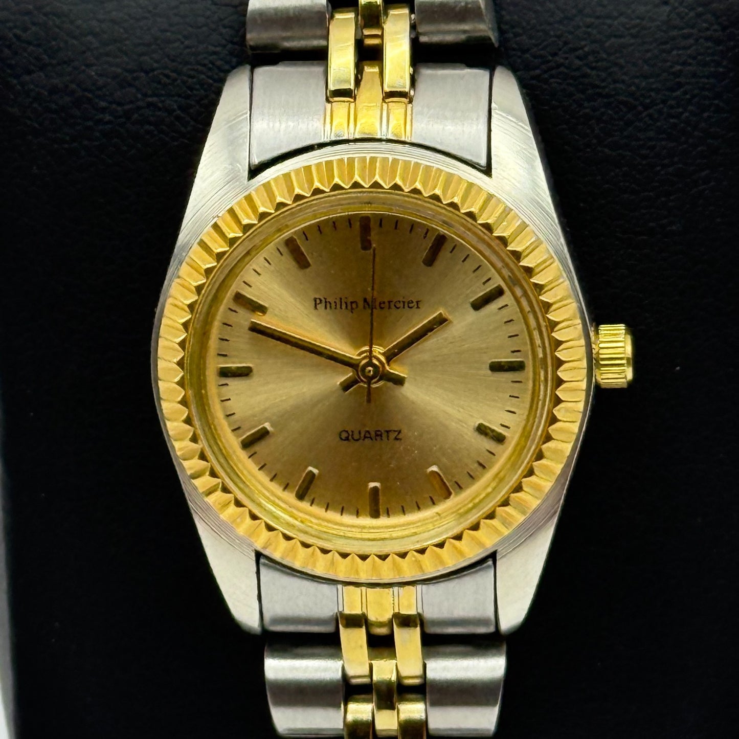 24mm Working Ladies Philip Mercier L123L Two Tone Quartz Watch 6.75 Inches