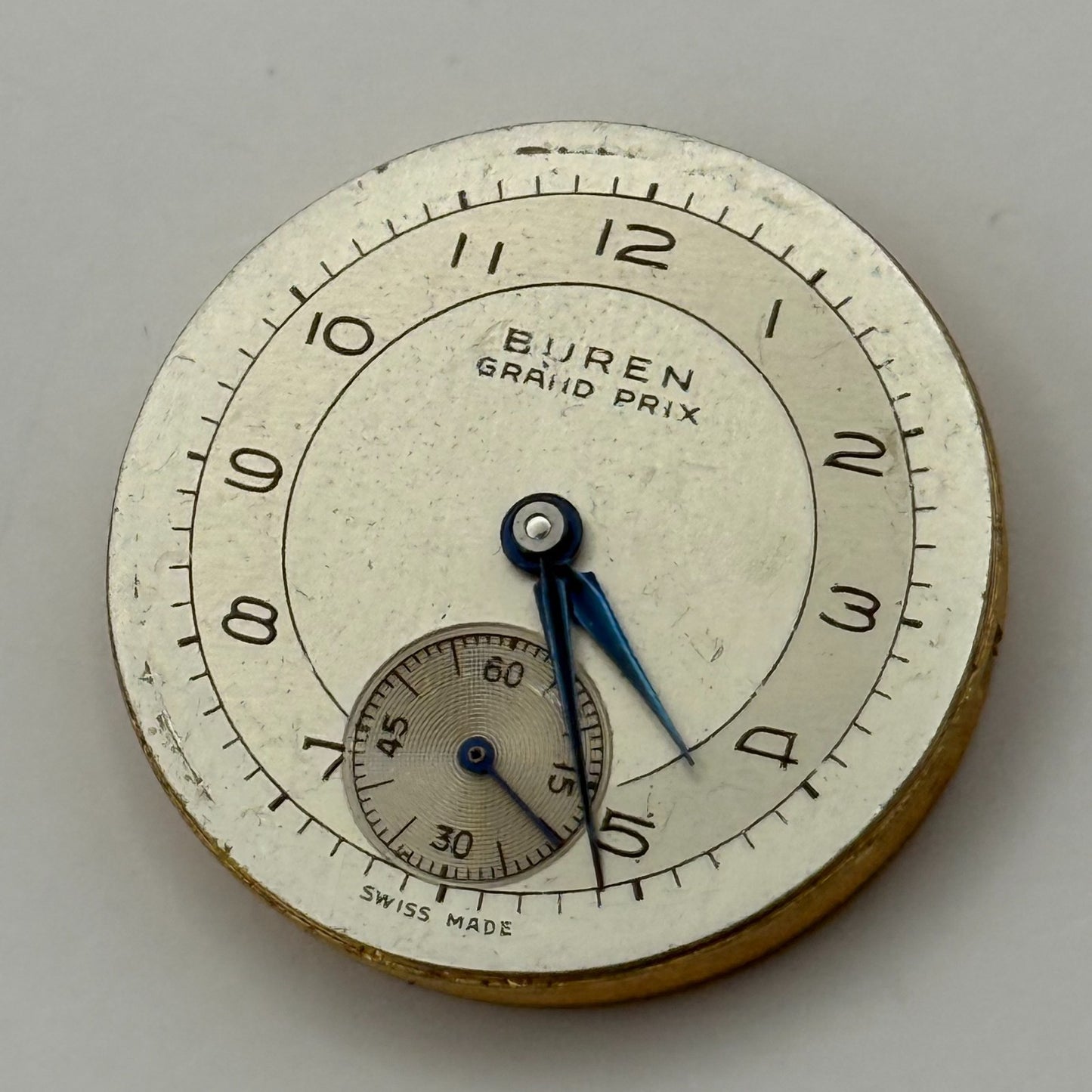 Buren 410 Grand Prix Watch Movement Manual Wind Vintage Parts Repair 25.1mm