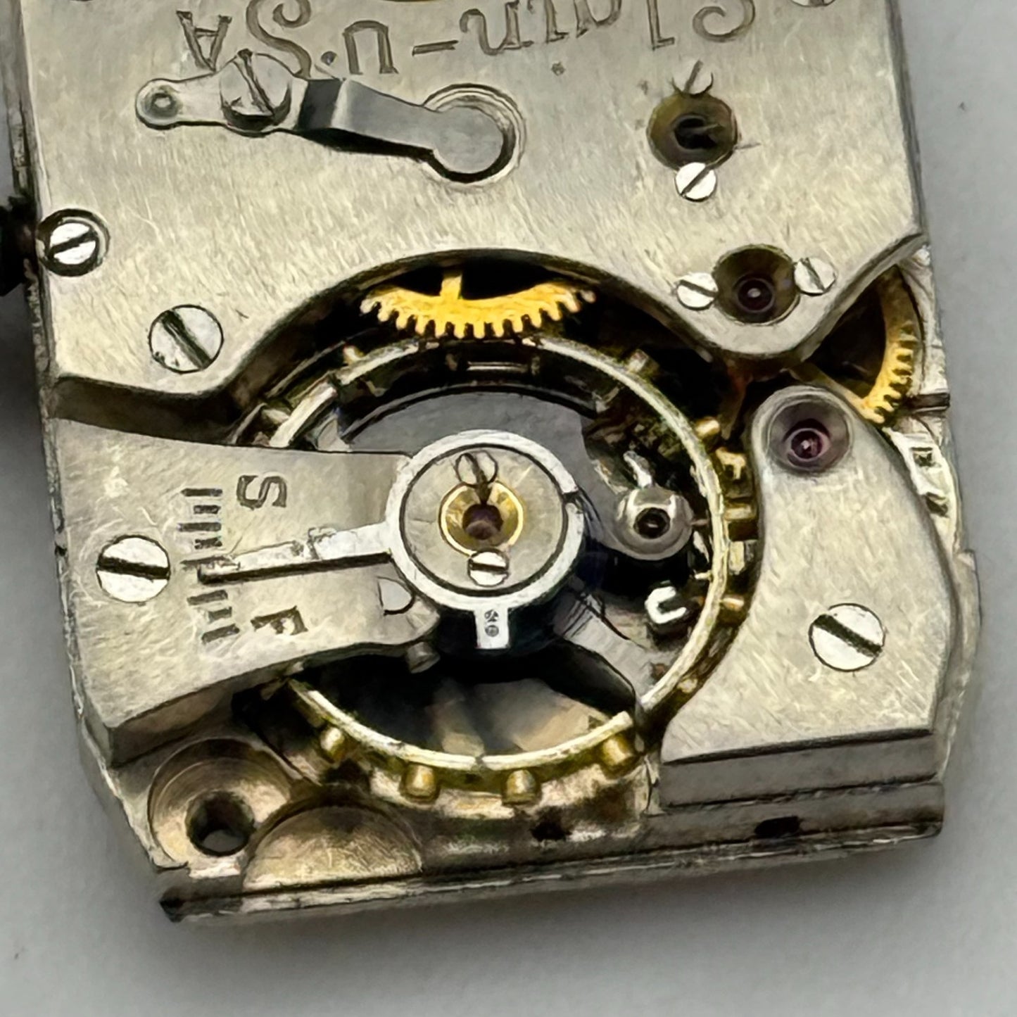 Running 1938 Vintage 18/0s Elgin 522 Model 1 American Watch Movement FOR PARTS