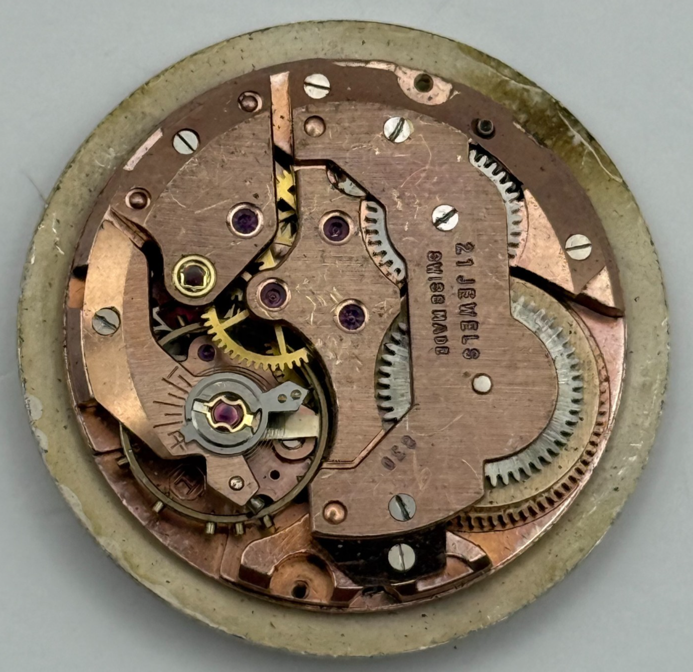Helvetia 830 Watch Movement Chalet Manual Wind Vintage Swiss Parts Repair 25.8mm